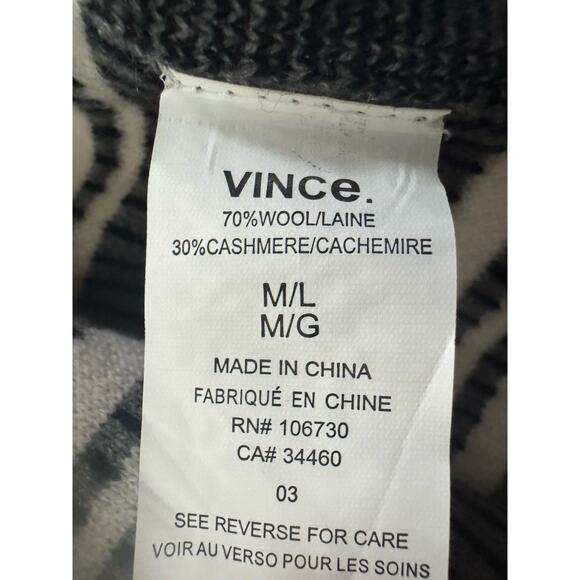 Vince Womens Medium Large Sweater Poncho Cape Armholes Wool Cashmere Open #5696 - Picture 11 of 12